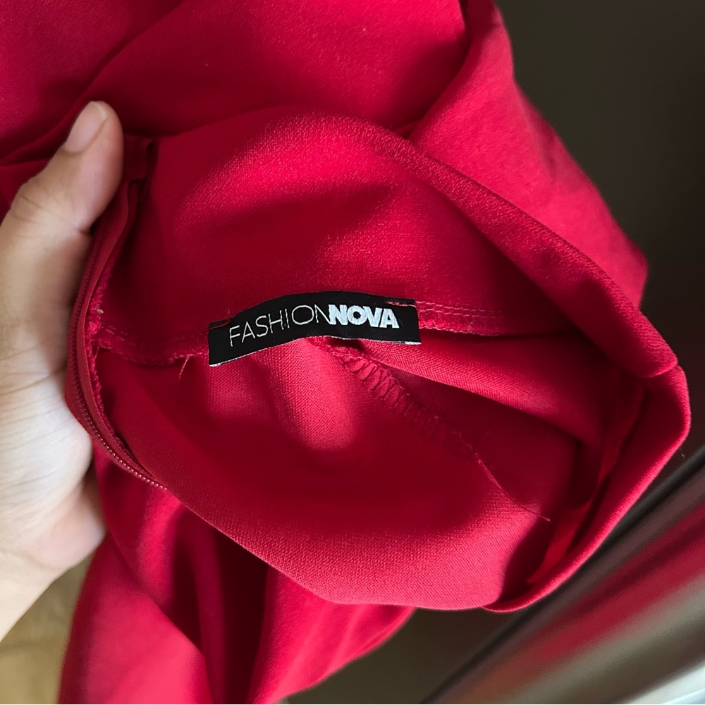 Fashion Nova Red Straight Leg Pants - Picture 5 of 6